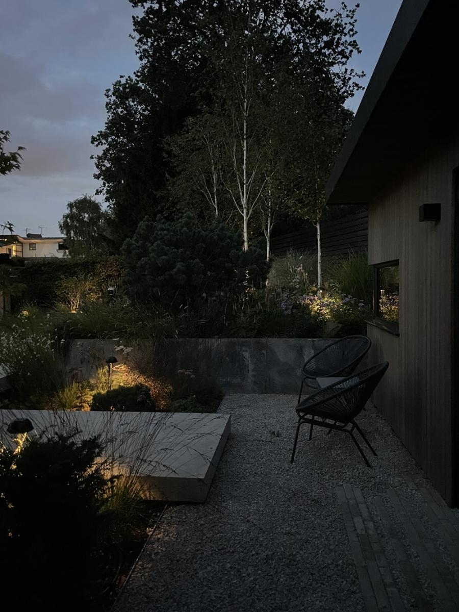 Lighting within Lucy's own beautiful garden in London